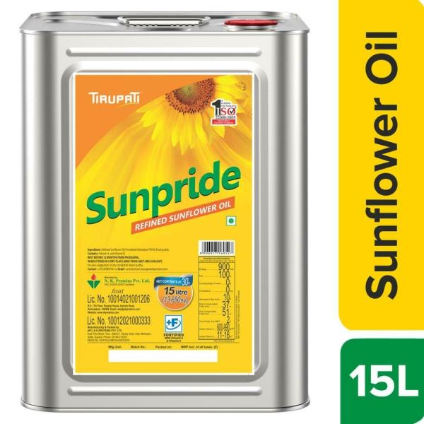 Tirupati Sunpride Refined Sunflower Oil 15 L JioMart