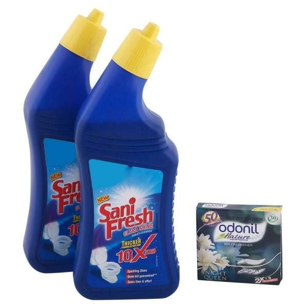Sanifresh Ultra Shine Toilet Cleaner 500 ml (Pack of 2) (Free Odonil 50