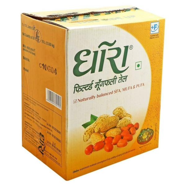 Dhara Filtered Groundnut Oil 15 L JioMart