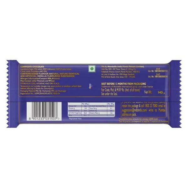Cadbury Dairy Milk Silk Roast Almond Chocolate Bar 143 g JioMart