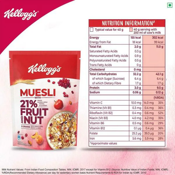 Kellogg's Fruit & Nut Crunchy Muesli 500 g JioMart