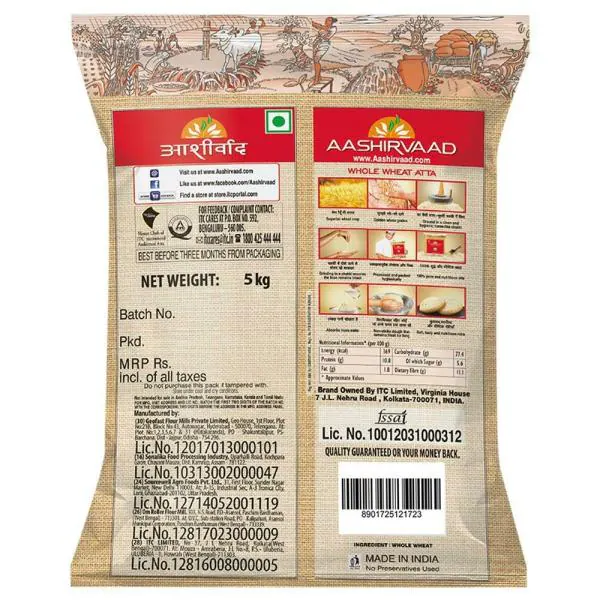 Aashirvaad Superior MP Whole Wheat Atta 5 kg JioMart