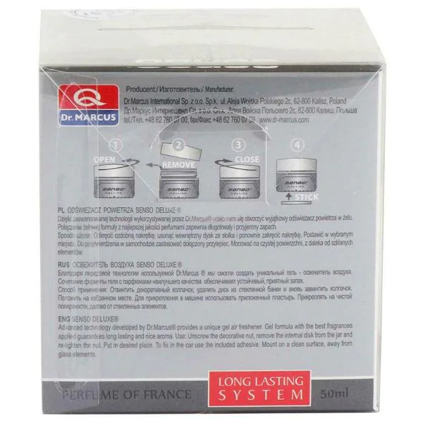 Dr. Marcus Senso Deluxe Black Car and Home Air Freshener Perfume Gel 50