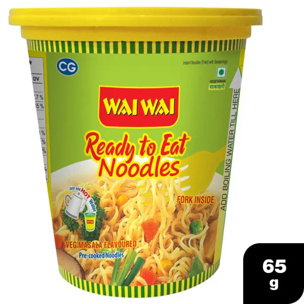 Wai Wai Ready to Eat Veg Masala Flavour Instant Cup Noodles 65 g - JioMart