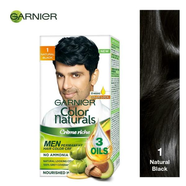 Garnier Color Naturals Creme Riche Ammonia Free Men Hair Color, Natural  Black (1) (30 ml + 30 g ) - Pohunch