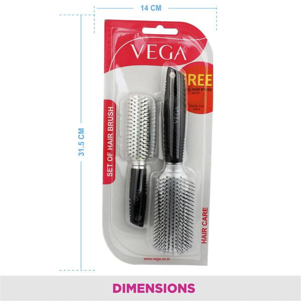 Vega Hair Brush Set (HSB-01) 2 pcs - JioMart