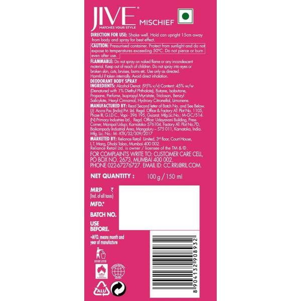 Jive Mischief Deodorant Body Spray 150 ml JioMart