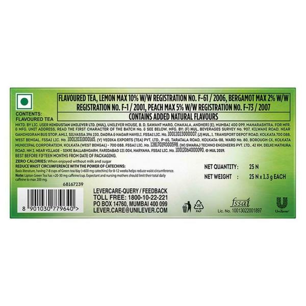 Lipton Lemon Zest Green Tea Bags (25 pcs) JioMart