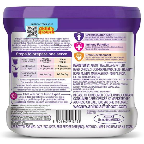 PediaSure Chocolate Drink Powder 200 g (Container) JioMart