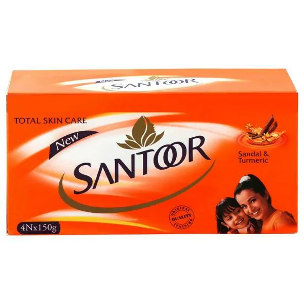 Santoor Sandal & Turmeric Soap 150 g (Pack of 4) JioMart