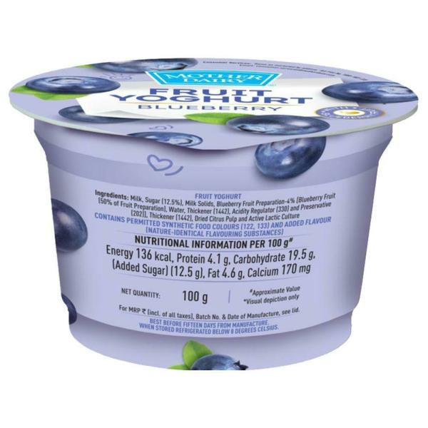 Mother Dairy Blueberry Yogurt 100 g (Cup) JioMart