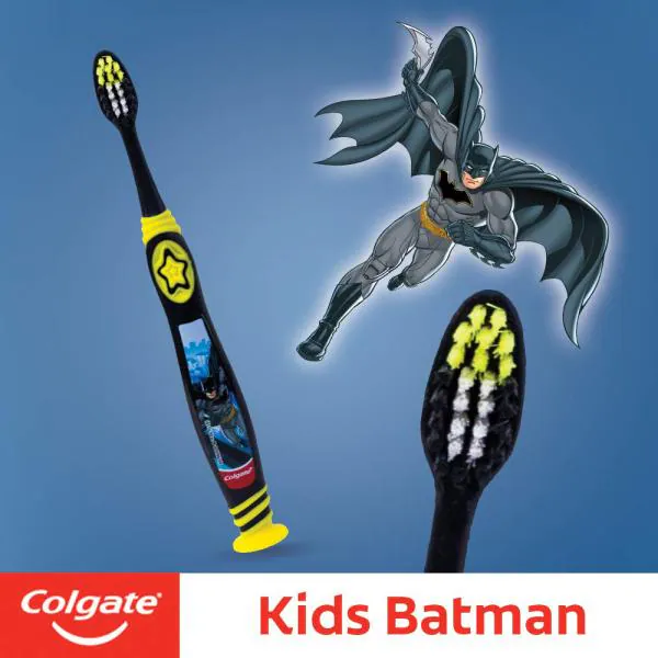 Colgate Batman (Extra Soft) Kids Toothbrush with Tongue Cleaner (5