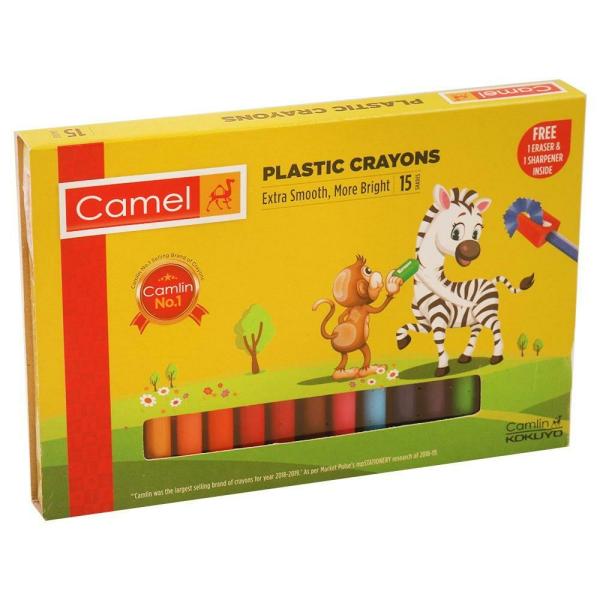 Camel Plastic Crayons (15 Shades) JioMart