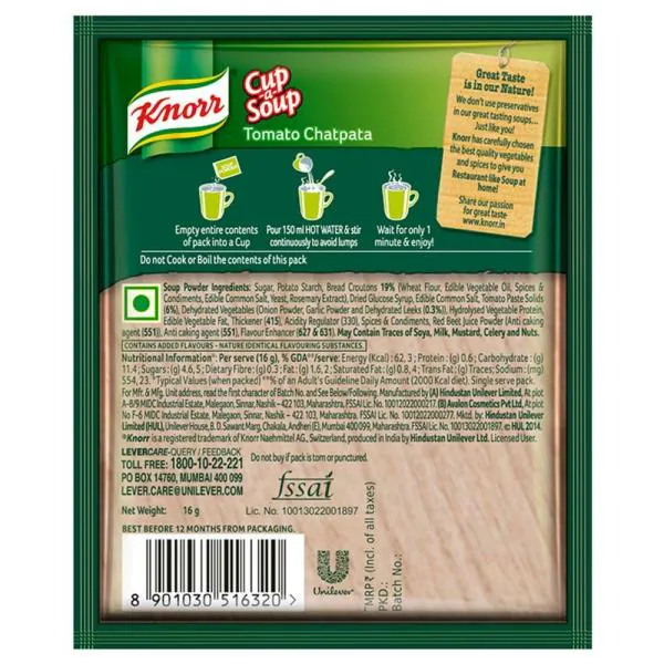 Knorr Tomato Chatpata Instant CupaSoup 16 g JioMart