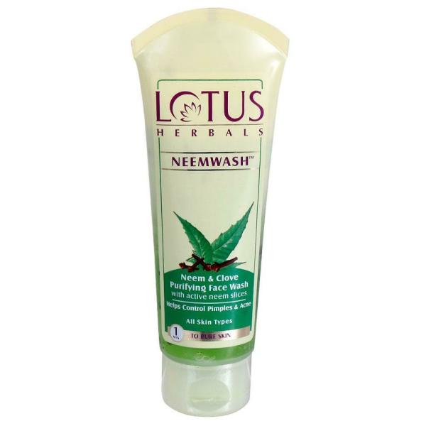 Lotus Herbals Neem & Clove Purifying Face Wash with Active Neem Slices