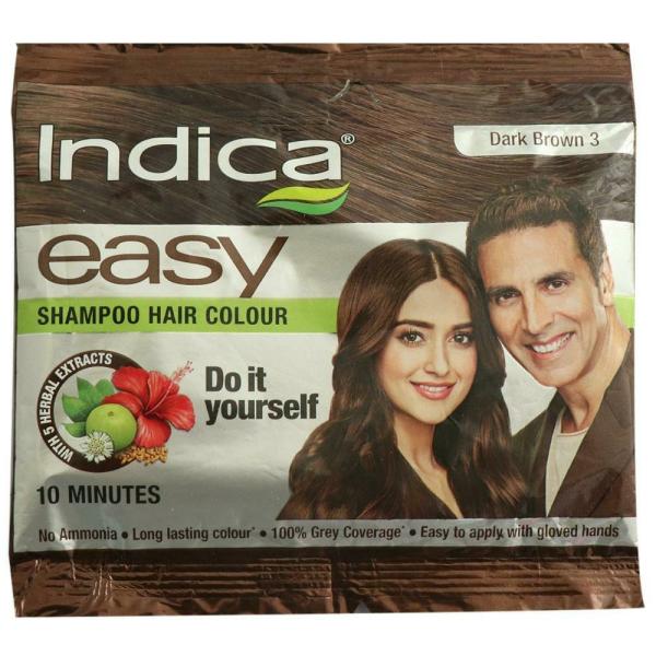 Indica Easy Shampoo Hair Colour, Dark Brown (03) 25 ml - Pohunch