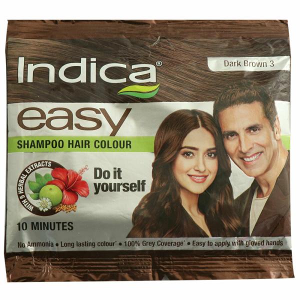 Indica Easy Shampoo Hair Colour, Dark Brown (03) 25 ml - JioMart