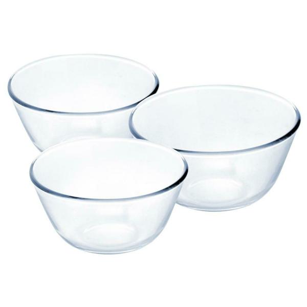 Borosil Glass Mixing Bowls 0.5+ 0.9+ 1.3 L (Set of 3) JioMart