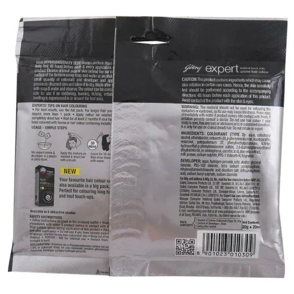 Godrej Expert Rich Creme Ammonia Free Hair Colour, Natural Black (20 g + 20  ml) - JioMart