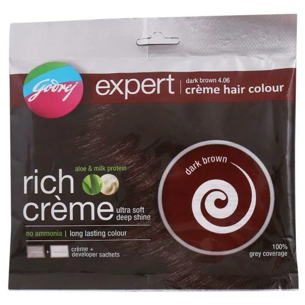 Godrej Expert Rich Creme Ammonia Free Hair Colour, Dark Brown (20 g + 20  ml) - JioMart