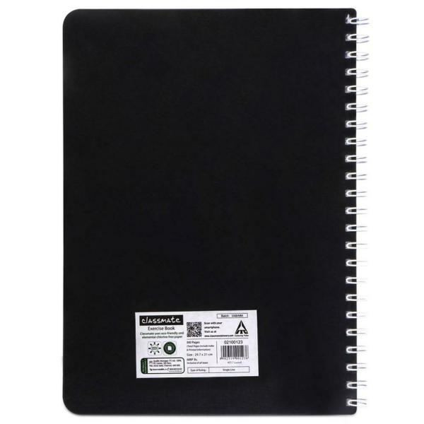 Classmate Pulse 6 Subject Red Spiral Single Ruled Notebook (300 pgs