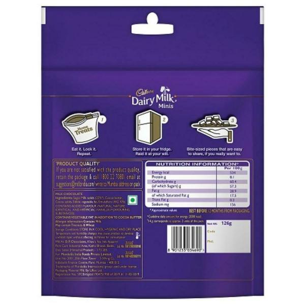 Cadbury Dairy Milk Home Treats Mini Chocolate 126 g JioMart