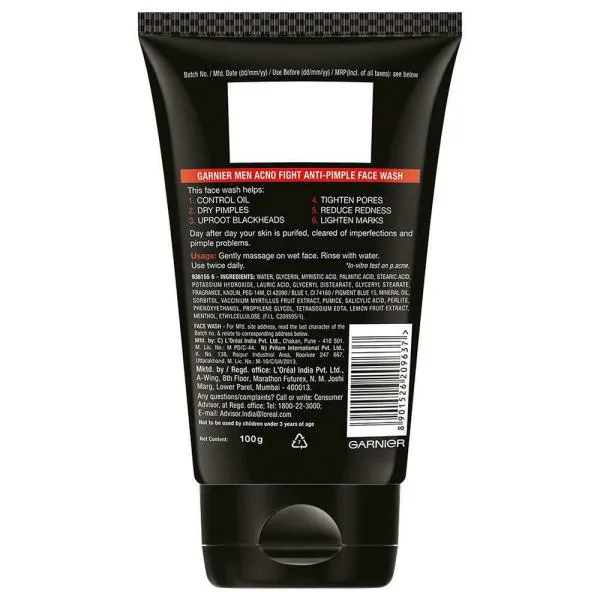 Garnier Men Acno Fight AntiPimple Face Wash 100 g JioMart