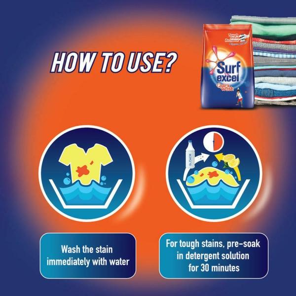 Surf Excel Quick Wash Detergent Powder 60 g JioMart
