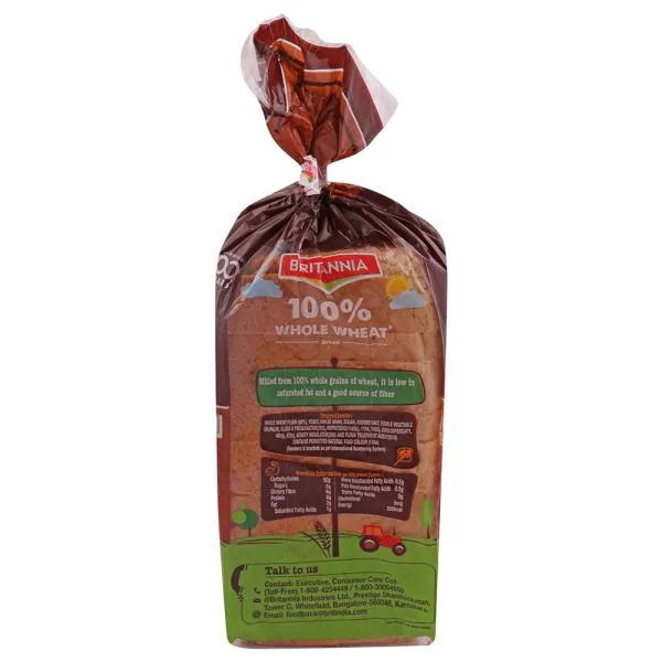 Britannia 100 Whole Wheat Bread 450 g JioMart