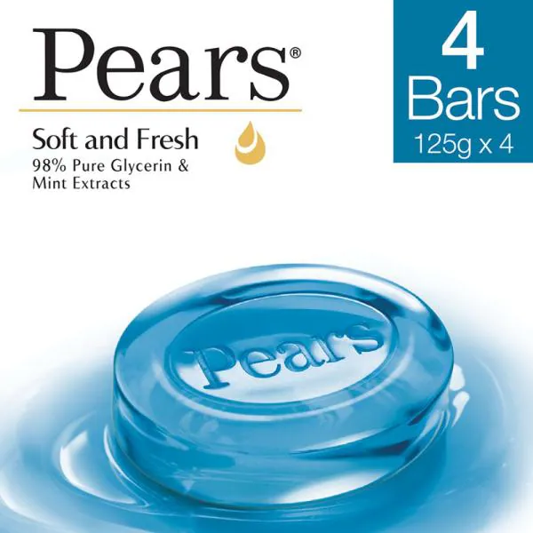 Pears Soft & Fresh Soap with Mint Extracts 125 g (Buy 3 Get 1 Free