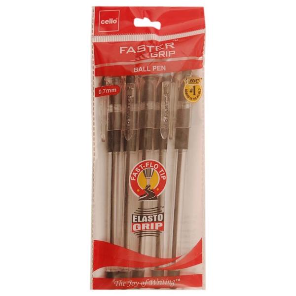 Cello Faster Grip Black Ballpoint Pen (Pack of 5) JioMart