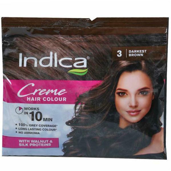 Indica 10 Minute Creme Hair Colour, Darkest Brown (3) 40 ml - JioMart