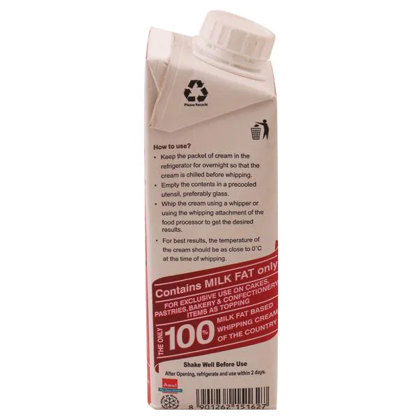 Amul Whipping Cream 250 ml (Tetra Pak) JioMart