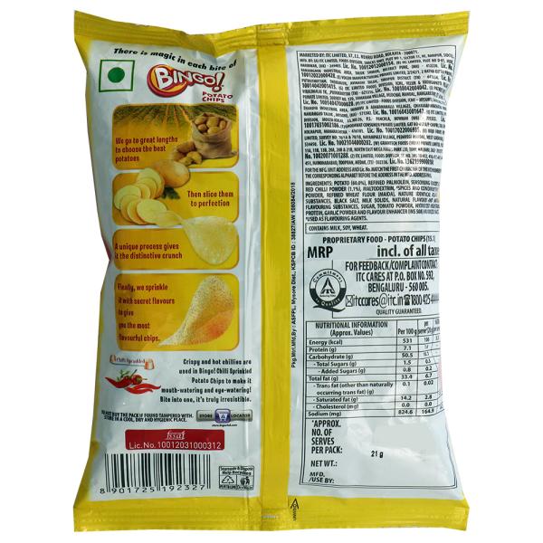 Bingo Chilli Sprinkled Potato Chips 21 g JioMart