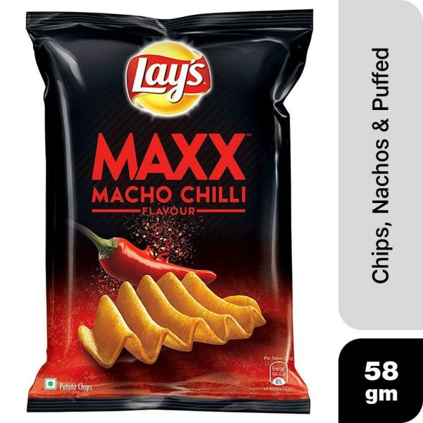 Lay's Maxx Macho Chilli Potato Chips 58 g JioMart