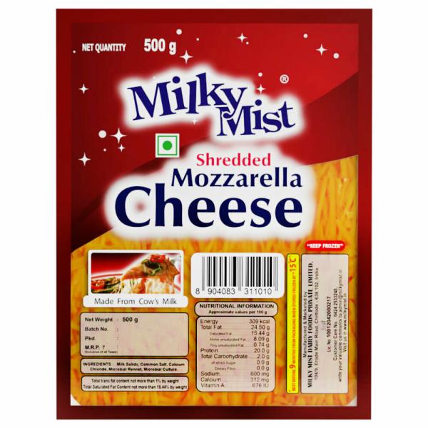 Milky Mist Shredded Mozzarella Cheese 500 g (Pouch) JioMart