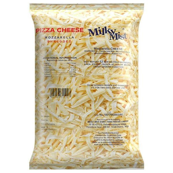 Milky Mist Shredded Mozzarella Pizza Cheese 2 kg (Pouch) JioMart
