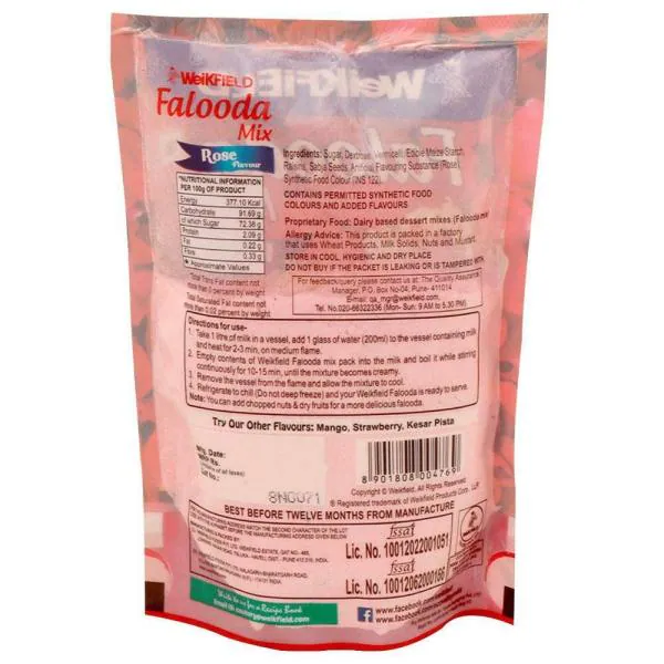 Weikfield Rose Falooda Mix 200 g (Pouch) JioMart