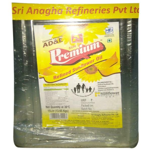 Sun Premium Refined Sunflower Oil 15 L JioMart