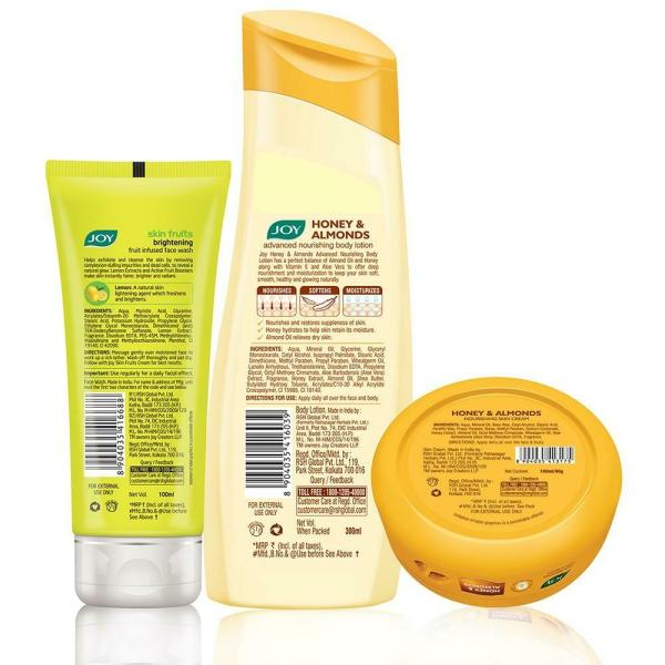 Joy Honey & Almond Skin Cream & Lotion with Skin Fruits Face Wash for