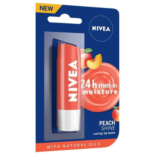 Nivea 24 hour Meltin Moisture Caring Lip Balm, Peach Shine 4.8 g JioMart