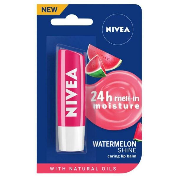 Nivea 24 hour Meltin Moisture Caring Lip Balm, Watermelon Shine 4.8 g