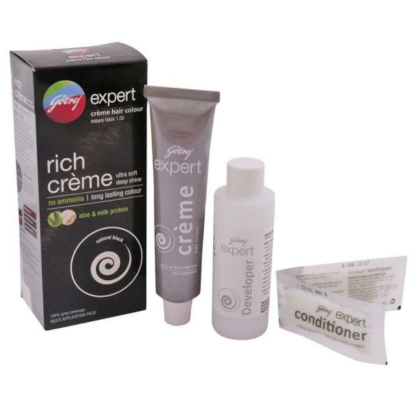 Godrej Expert Rich Creme Ammonia Free Hair Colour, Natural Black (62 g+ 50  ml) - JioMart