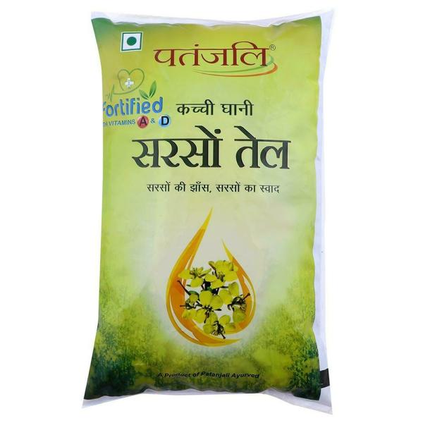 Patanjali Kachi Ghani Mustard Oil 1 L (Pouch) JioMart