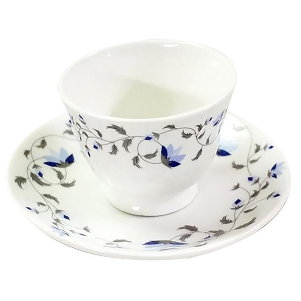 UPC Tulip Assorted Colour Bone China Cup and Saucer (Set of 6) JioMart