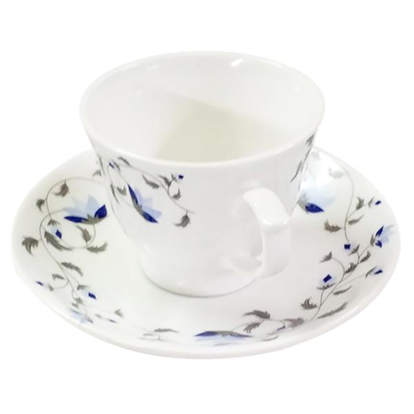 UPC Tulip Assorted Colour Bone China Cup and Saucer (Set of 6) JioMart