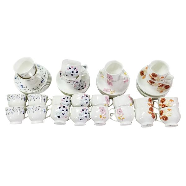 UPC Tulip Assorted Colour Bone China Cup and Saucer (Set of 6) JioMart
