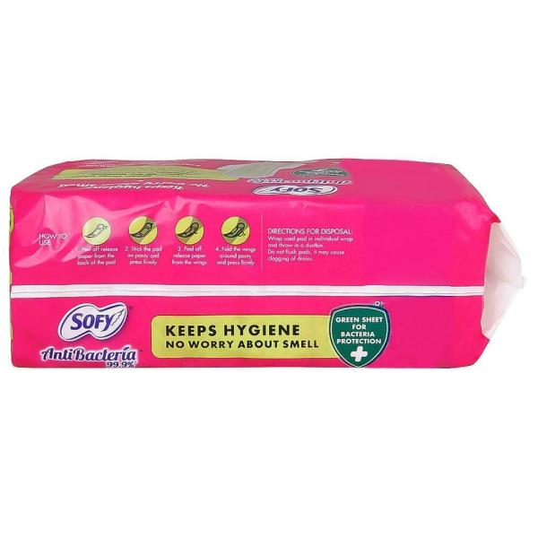 Sofy Anti Bacteria Sanitary Napkin with Wings (XL) 54 pads - JioMart