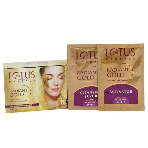 Lotus Herbals Radiant Gold Cellular Glow Facial Kit 37 g - JioMart
