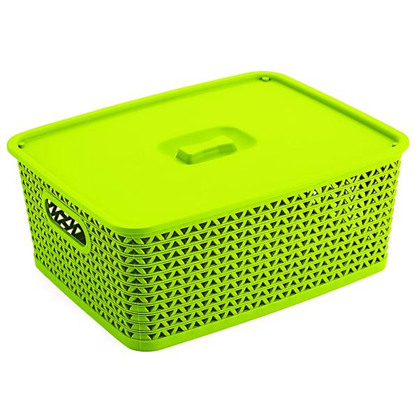 Botvel Euro Assorted Plastic Basket with Lid 35x14.3x28 cm (No. 5) JioMart